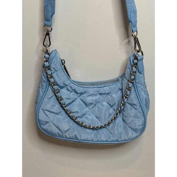 INC International Concepts Blue Quilted Crossbody Shoulder Bag Purse Handbag - Picture 2 of 14